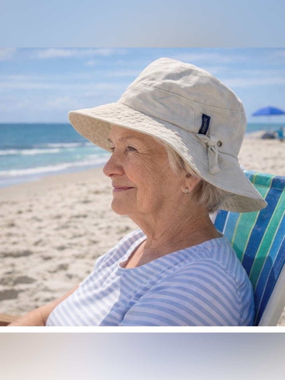 Vintage Woolworths Sun Hat Beige Wide Brim Safari Style Adjustable